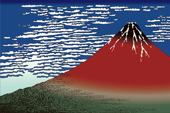 凱風快晴のイラスト　北斎